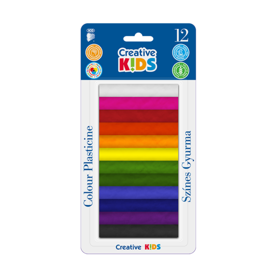 Gyurma ICO Creative Kids színes 165 gr 12db-os készlet